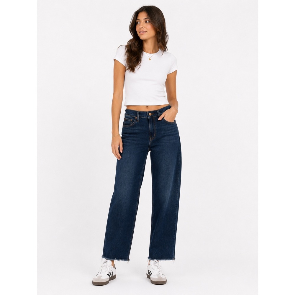J.Crew Denim Jeans Women 32 Blue High Rise Button Fly Raw Hem Re-Imagined Casual